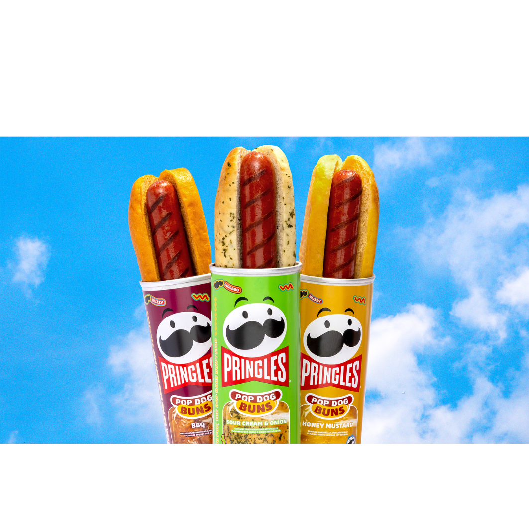 Hotdogové žemle Pringles Pop Dog Buns v ikonickej tube Pringles
