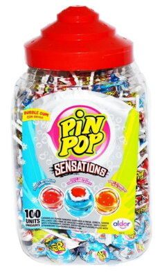 PIN POP SENSATION 18g zábavná lízanka (balenie:100ks 1ks=0,095eur)