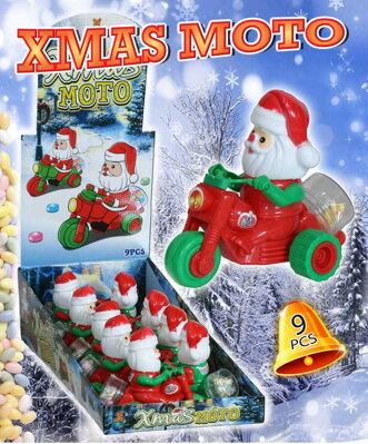 XMAS MOTO 10g hračka s cukríkmi (balenie:12ks 1ks=1,30eur)