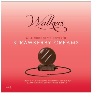 WALKERS STRAWBERRY CREAM 75g jahodové bonbóny