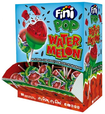 FINI POP WATERMELON 16g melónové lízatká so semiačkami (balenie:100ks 1ks od 0,21eur)