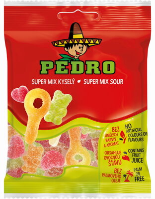 PEDRO SUPER MIX 80g želé cukríky/kyslý