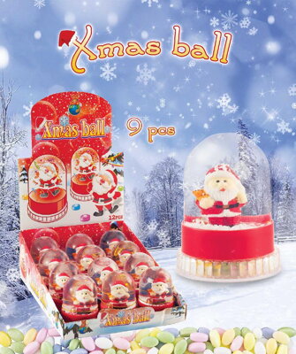 X-MAS BALL10g hračka s cukríkmi (balenie:12ks 1ks=1,20eur)