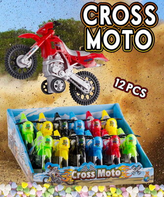 CROSS MOTO 10g hračka+cukríky (balenie:12ks 1ks=1,25eur)