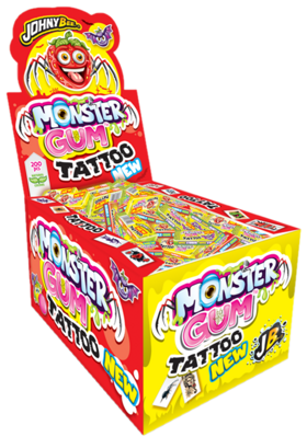 JOHNY BEE MONSTER GUM 5g žuvačky s tetovačkou (balenie:200ks 1ks od 0,042eur)