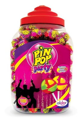 PIN POP PARTY 18g lízanka so šumivým práškom (balenie:100ks 1ks od 0,095eur)