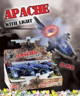 APACHE WITH LIGHT 10g hračka+cukríky (balenie:12ks 1ks=1,45eur)