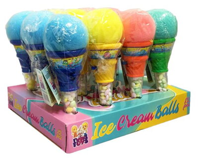 ICE CREAM BALLS POP 10g hračka+cukríky (balenie:12ks 1ks=0,79eur)