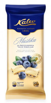 KALEV MUSTIKA 95g biela čokoláda s čučoriedkami 