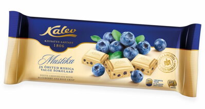 KALEV MUSTIKA 200g biela čokoláda s čučoriedkami