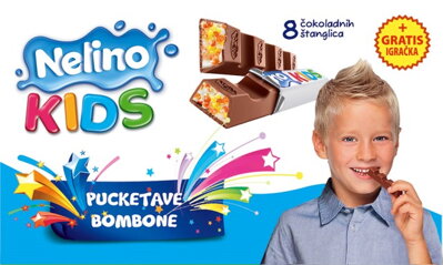 NELINO KIDS POPPING 96g praskacie čokoládky/hračka
