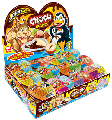 JOHNY BEE CHOCO HEART 15g čokoládové srdiečko (balenie:48ks 1ks od 0,18eur)
