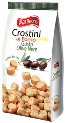 PIU BUONO CROSTINI 150g tmavé olivy