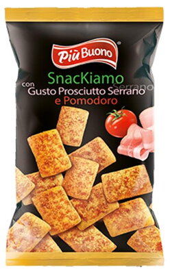 PIU BUONO SNACKIAMO 120g paradajka a prosciutto šunka snack