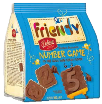 FRIENDY NUMBER GAME 100g kakaové sušienky 