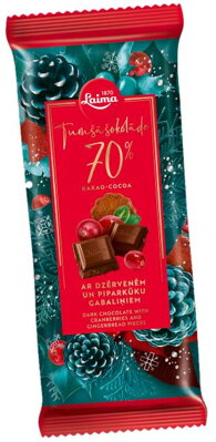 LAIMA 100g tmavá čokoláda brusnice-perník