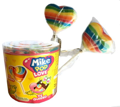 MIKE POP LOVE 15g ovocné lízatko (Balenie:48ks 1ks od 0.20eur)