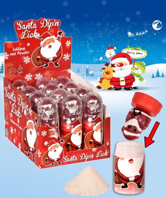 SANTA DIP´N LICK 10g lízatko s práškom (balenie:12ks 1ks=1,10eur)
