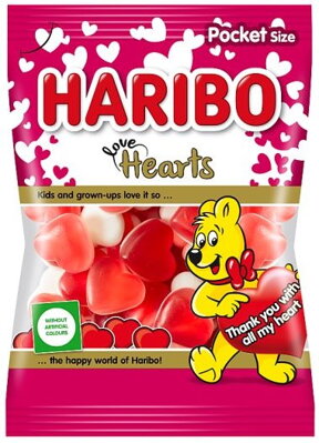 HARIBO LOVE HEARTS 100g želé cukríky