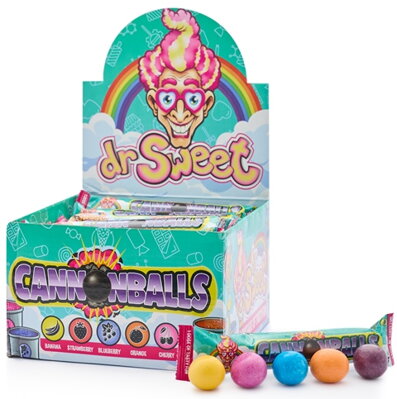 DR.SWEET DOUBLE CANNON BALLS 40g sladké cukríky (Balenie:30ks 1ks od 0,35eur)