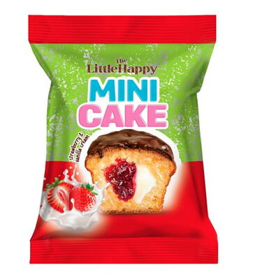 HAPPY MINI CAKE 60g s jahodovou náplňou