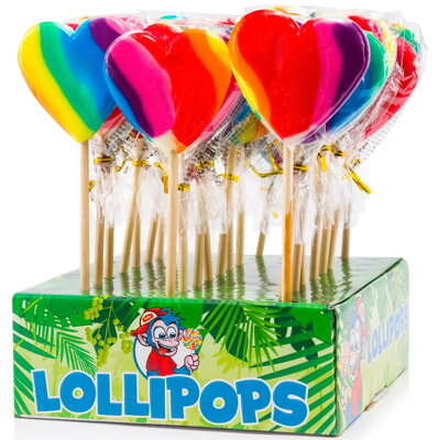 LOLLIPOPS SRDCE 45g ovocné lízatko (Balenie:24ks 1ks=0,85eur)