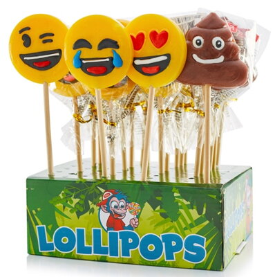 LOLLIPOPS EMOTICON 40g ovocné lízatko (Balenie:24ks 1ks=1,15eur)