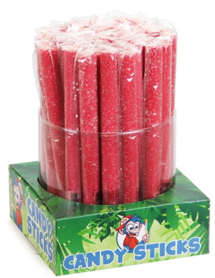 CANDY STICK 55g jahoda kyslá lízatko (balenie:45ks 1ks = 0,99eur)