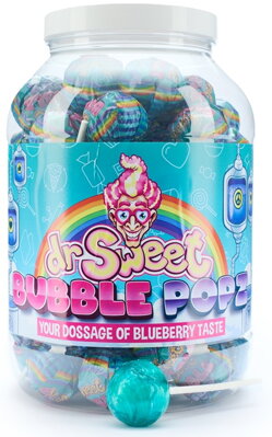 DR.SWEET POPZ 25g čučoriedkové lízatko (balenie:70ks 1ks=0,39eur)