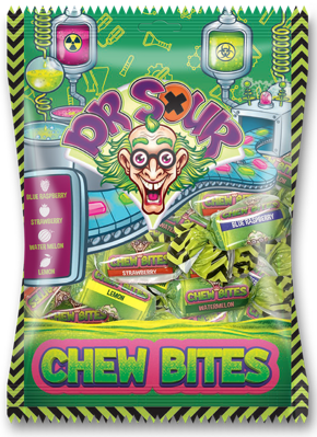 DR.SOUR CHEW BITES 180g kyslé žuvacie cukríky
