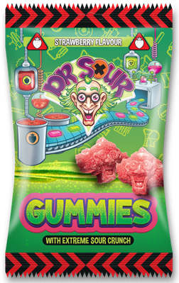 DR.SOUR GUMMIES  200g kyslé jahodové cukríky