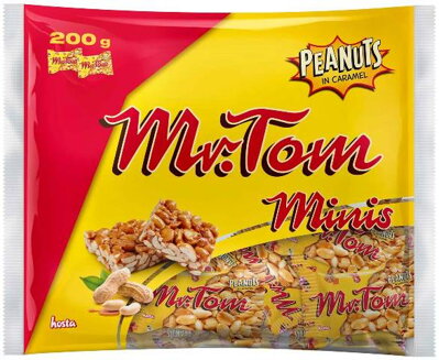 MR.TOM MINIS 200g orieškovo-karamelové tyčinky