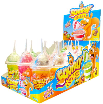 SQUIRLY DIP&LICK 50g lízatko s práškom (Balenie:15ks 1ks od 0,79eur)