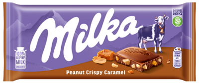 MILKA CRISPY CARAMEL 90g mliečna čokoláda