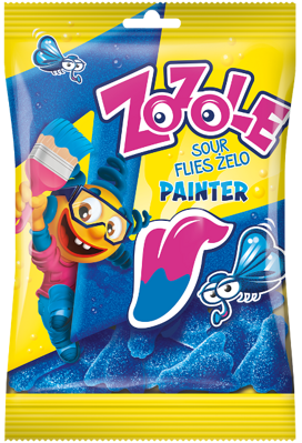 ZOZOLE MUCHY BLUE 75g farbiace želé cukríky