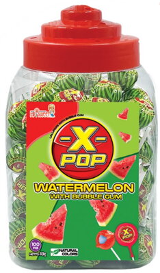 X-POP WATERMELON 18g melónové lízanka (Balenie:100ks 1ks od 0,10eur)