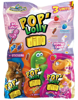 DINO POP´LOLLY (3PACK) 49g lízatko s práškom