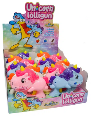 UNICORN GUN POP 10g hračka s lízatkom (Balenie:12ks 1ks od 1,10eur)