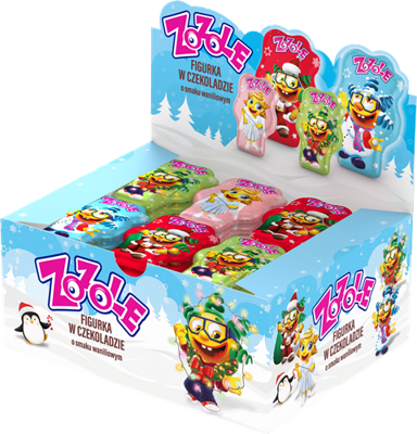 ZOZOLE CHOCOLATES 32g čokoládky s náplňou (Balenie:56ks 1ks=0,45eur)