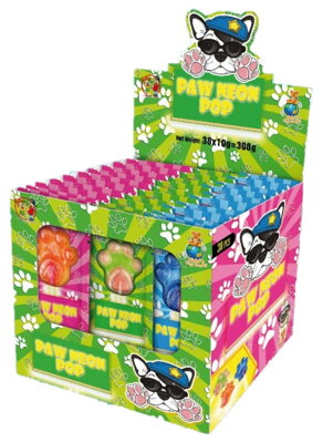 PAW NEON POP 10g svietiace lízatko (Balenie:30ks 1ks od 0,25eur)