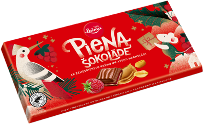 LAIMA ČOKOLÁDA 145g arašidový krém/maliny