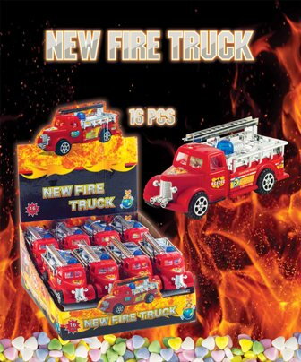 NEW FIRE TRUCK 10g hračka+cukríky (balenie:16ks 1ks=1,05eur)