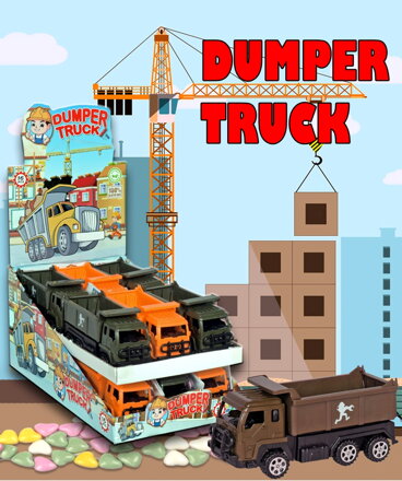 DUMPER TRUCK 10g hračka+cukríky (balenie: 12ks 1ks=1,35eur)