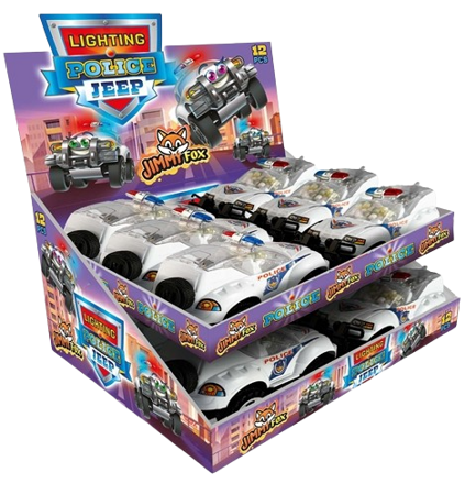 POLICE JEEP 10g hračka+cukríky (Balenie:12ks 1ks=1,50eur)