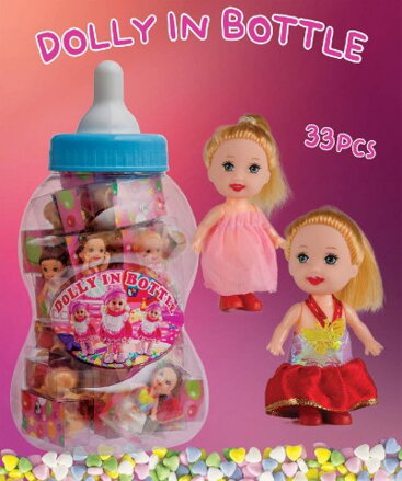 DOLLY IN BOTTLE 10g hračka+cukríky (balenie:33ks 1ks=0,75eur)