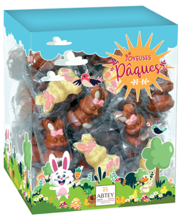 ABTEY ZAJAC 10g mliečna/biela čokoláda (Balenie:42ks 1ks od 0,55eur)