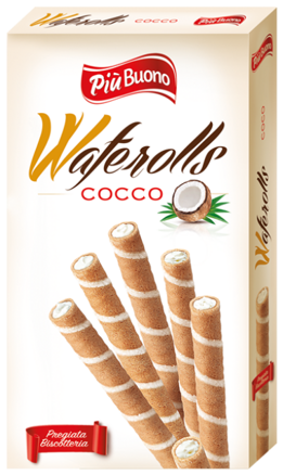 PIU BUONO WAFERROLLS 150g kokosové trubičky