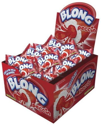 BLONG MORANGO 4g jahodové žuvačky (balenie:40ks 1ks od 0,06eur)