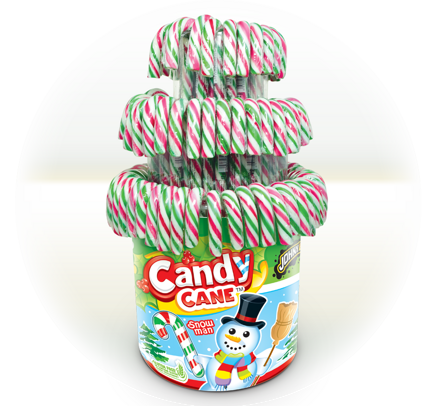 JOHNY BEE CANDY CANE GREEN 12g vianočná lízanka (balenie:100ks 1ks od 0,155eur)