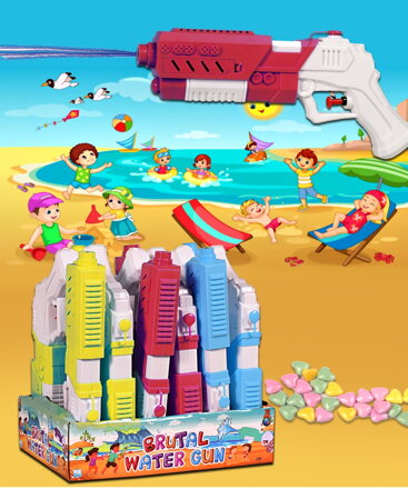BRUTAL WATER GUN 10g hračka+cukríky (balenie:12ks 1ks=1,40eur)